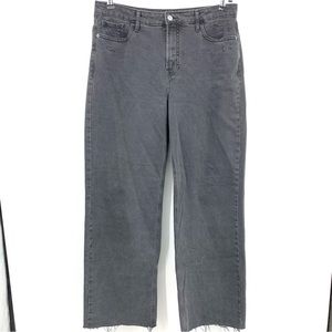 Old Navy Women Size 12 Jeans Black Denim Pants Wide Leg Extra High Rise Stretch